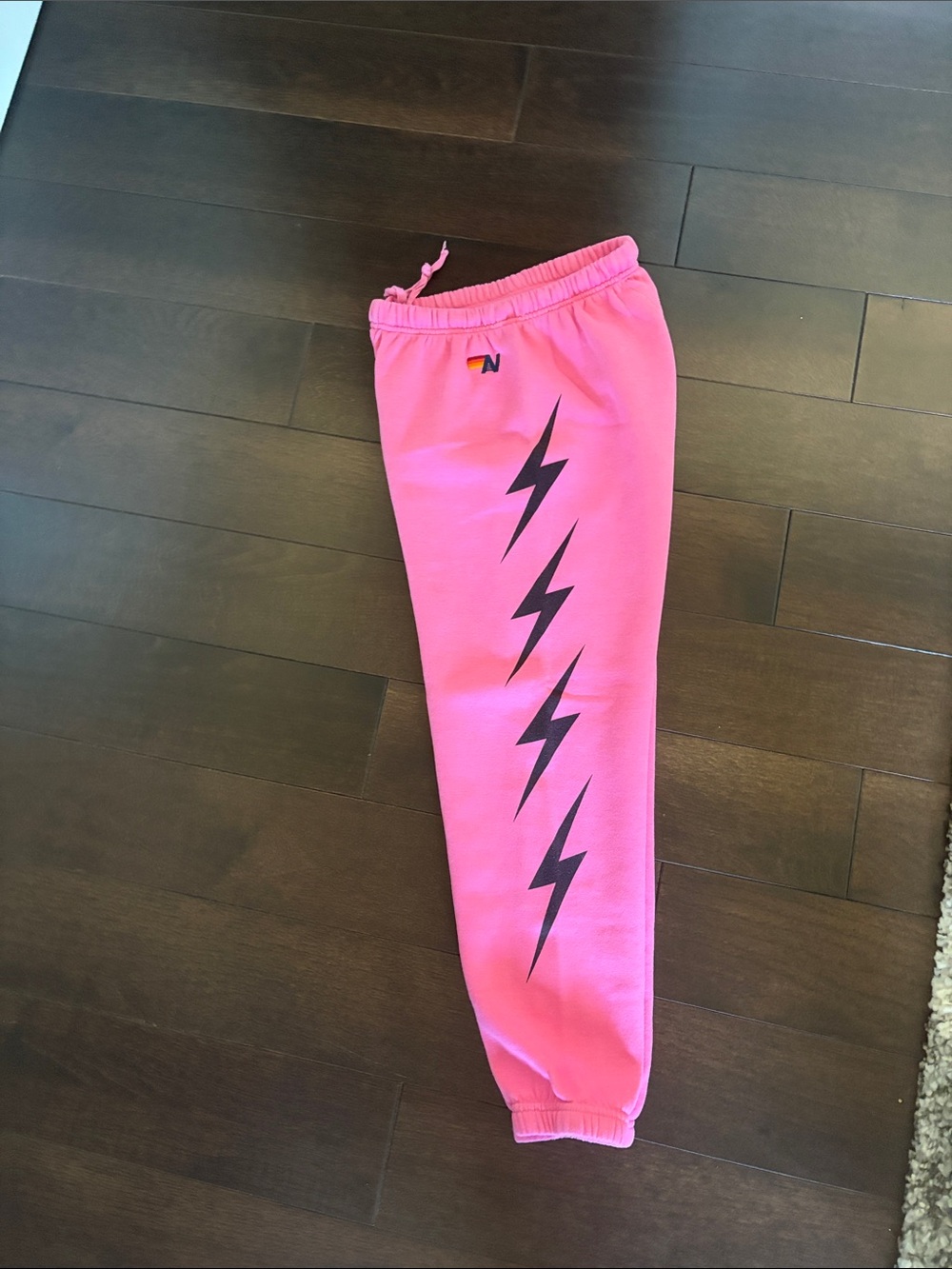 Aviator Nation Girls Pink Lightning Bolt Joggers